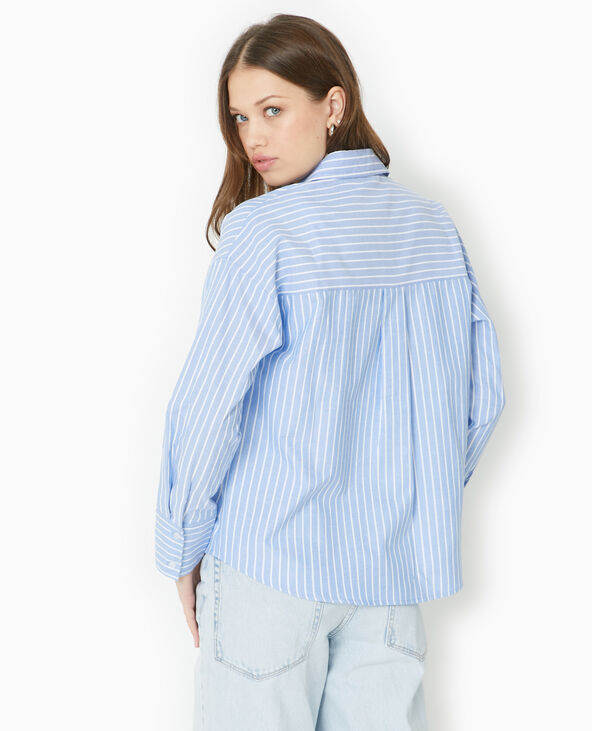 Chemise rayée ample et droite bleu - Pimkie