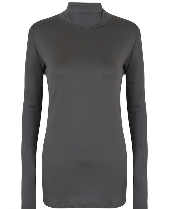T-shirt manches longues col roulé gris foncé - Pimkie
