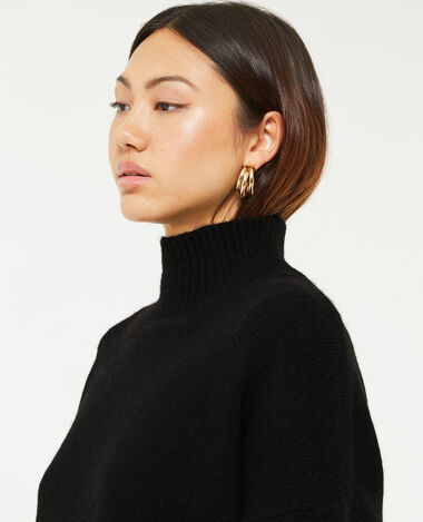 Pull oversize col montant noir - Pimkie