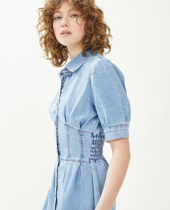 Robe boutonnée en jean bleu - Pimkie
