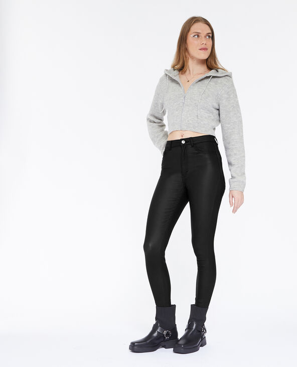 Jean slim effet enduit noir femme online