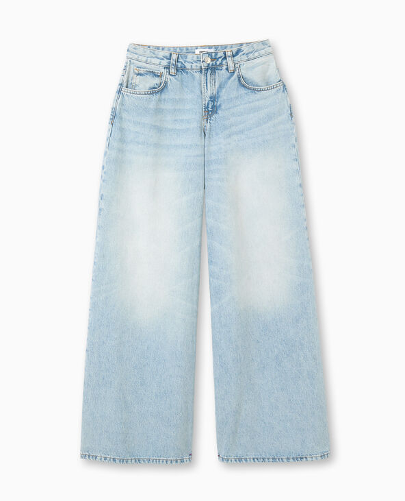 Jean wide extra large taille basse bleu - Pimkie