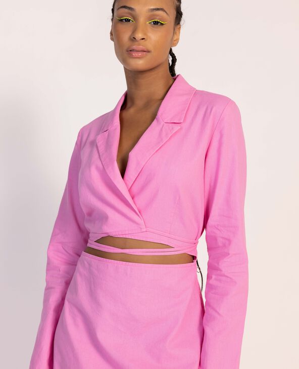 Robe blazer cache-cœur rose - Pimkie