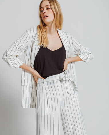 Veste blazer à rayures écru - Pimkie