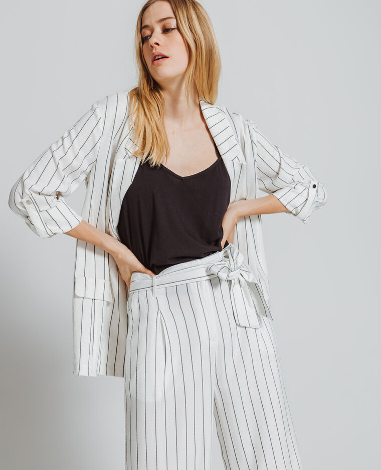Veste blazer à rayures écru - Pimkie