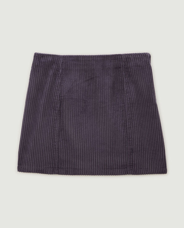 Jupe courte en velours grosses côtes lilas - Pimkie