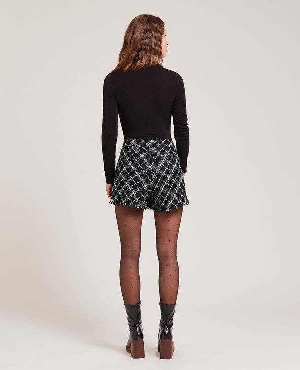 Jupe-short en tweed vert - Pimkie