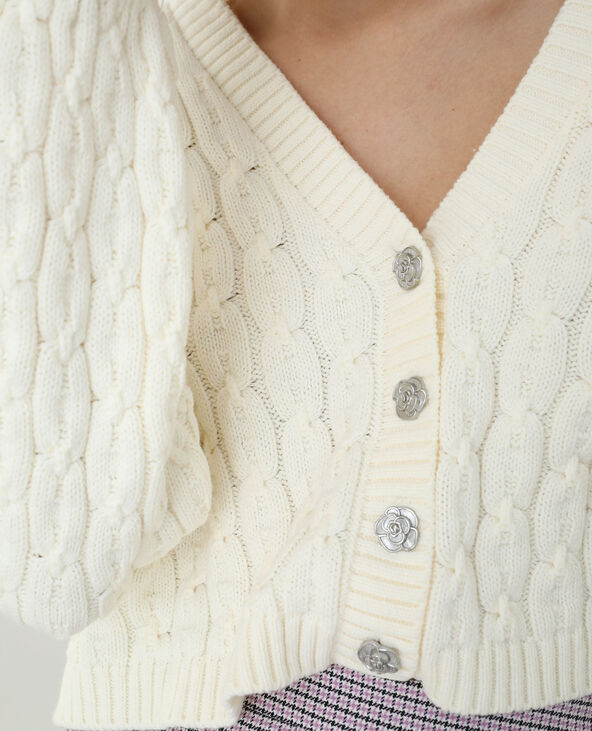 Gilet torsadé court blanc - Pimkie