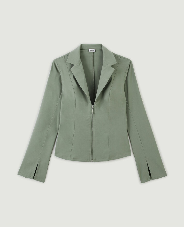 Chemise tailleur zippée vert kaki - Pimkie