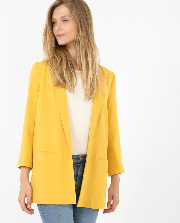Blazer en crêpe jaune ocre - Pimkie