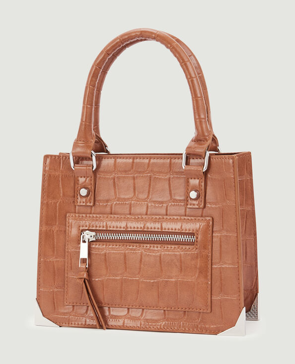 Sac boxy effet croco avec chaîne camel - Pimkie