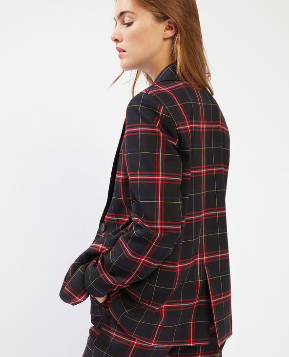 Blazer tartan noir - Pimkie