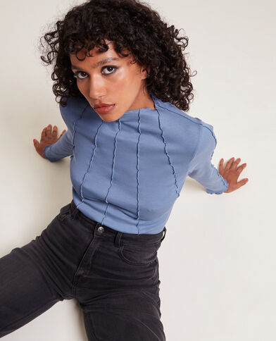 Top coutures apparentes bleu foncé - Pimkie