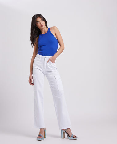Jean cargo droit blanc - Pimkie