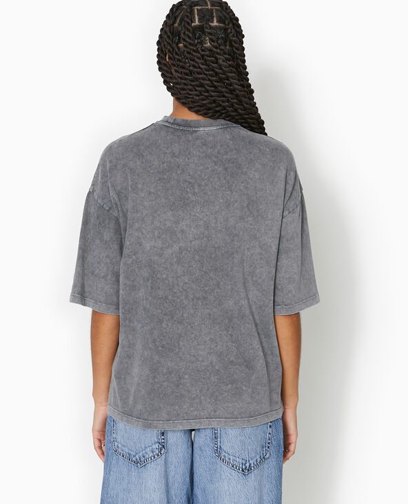 T-shirt oversize avec print devant gris foncé - Pimkie