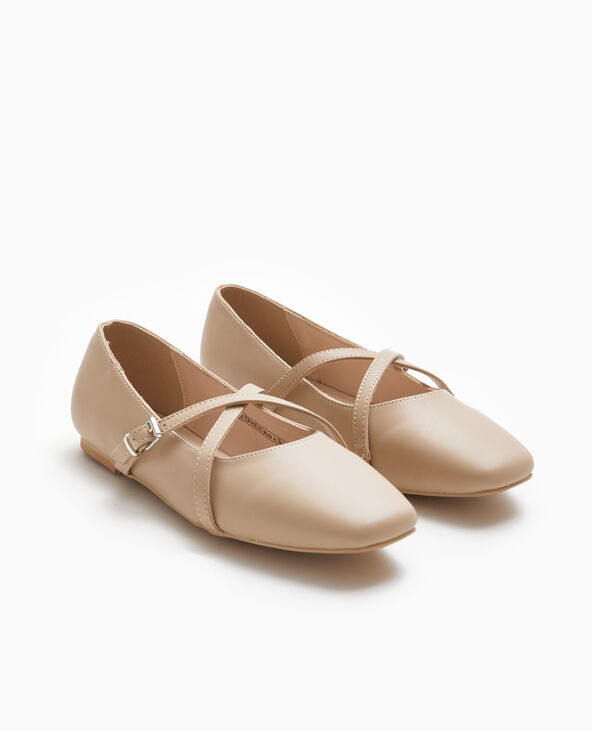 Ballerines avec brides croisées taupe - Pimkie