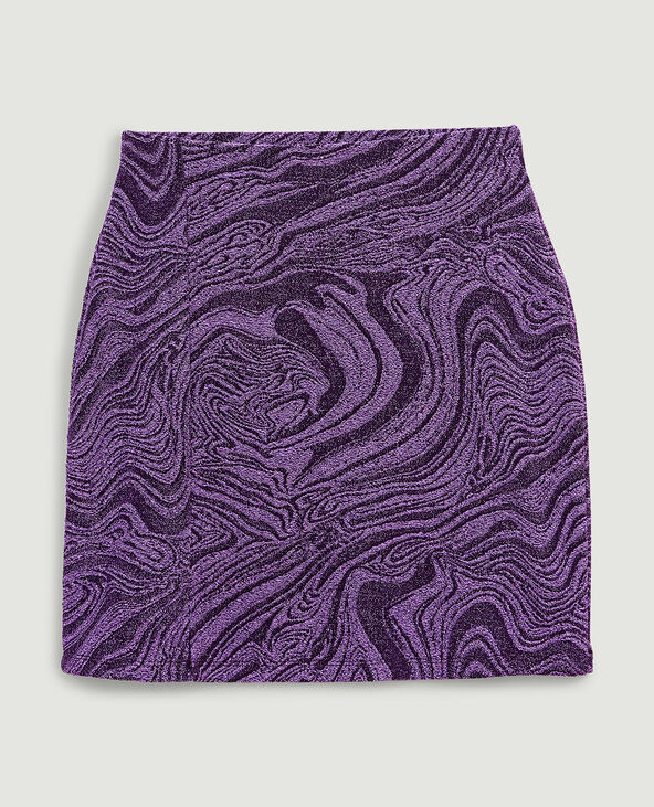 Jupe courte maille lurex violet - Pimkie