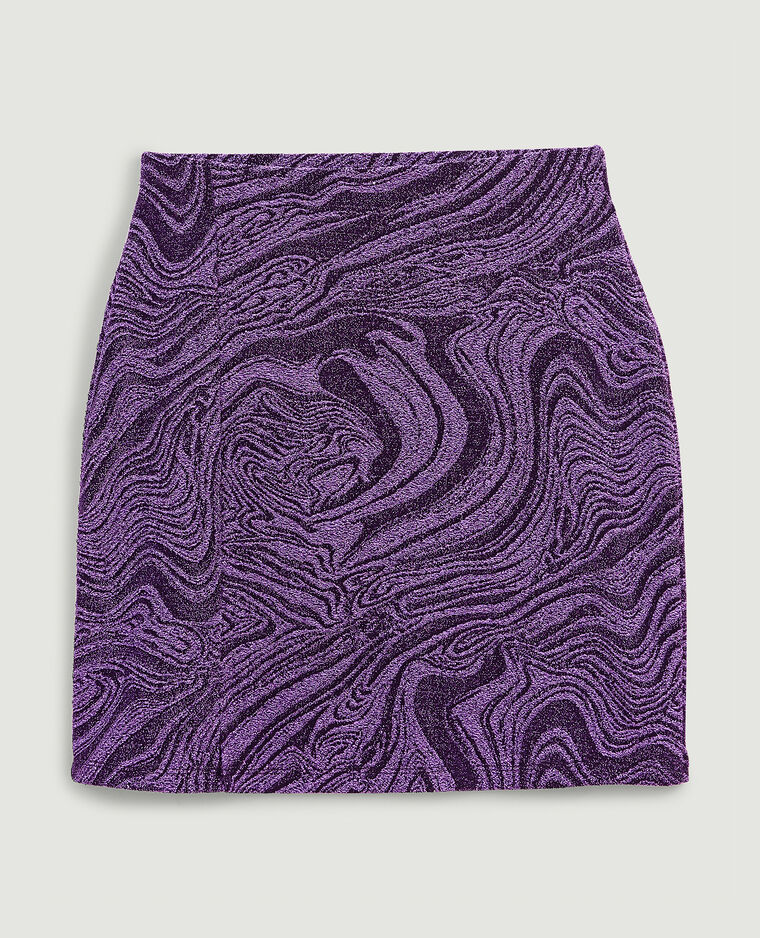 Jupe courte maille lurex violet - Pimkie