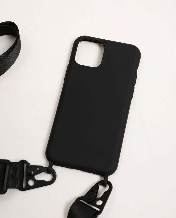 Coque compatible iPhone avec bandoulière noir - Pimkie