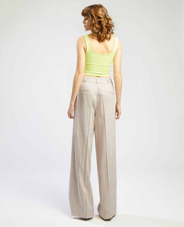 Pantalon ample à rayures beige - Pimkie