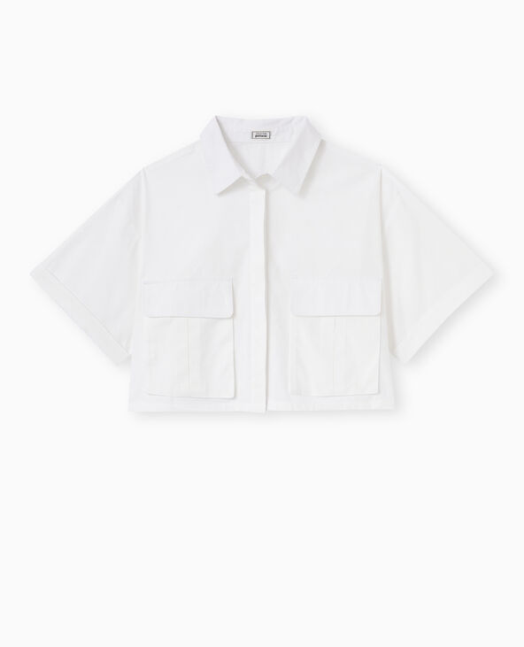 Chemise cropped avec poches plaquées blanc - Pimkie