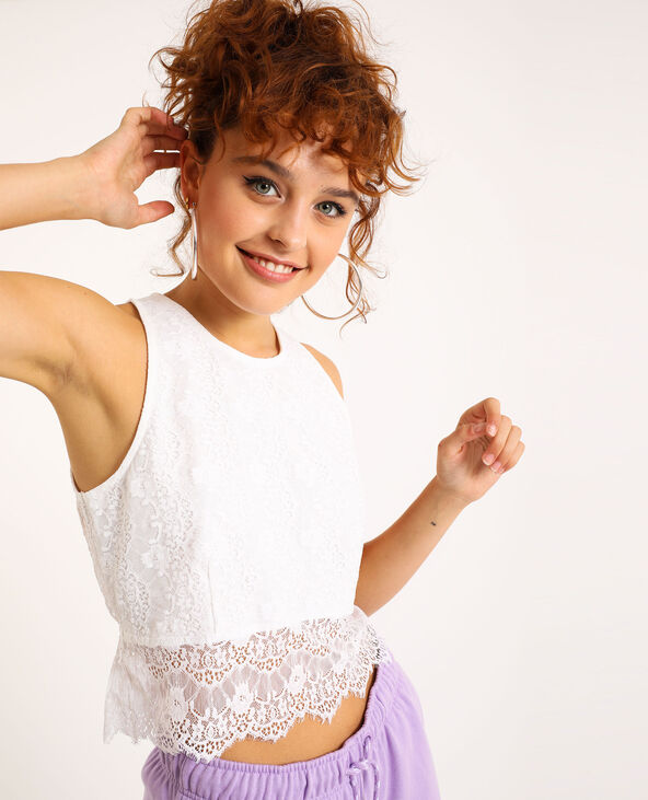 Top en dentelle blanc - Pimkie