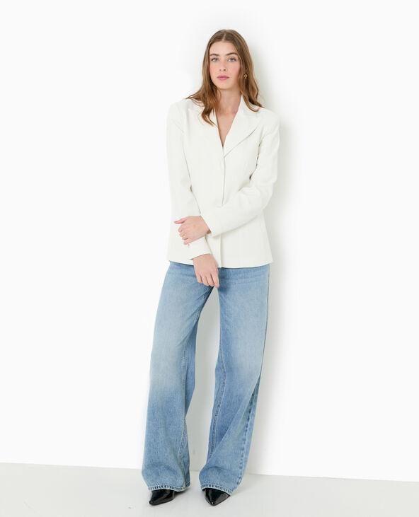 Veste blazer cintrée avec boutons pressions blanc - Pimkie