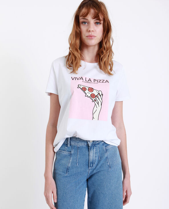 T-shirt pizza blanc - Pimkie