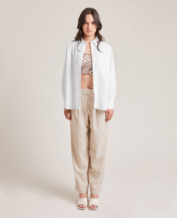 Chemise oversize manches longues blanc - Pimkie