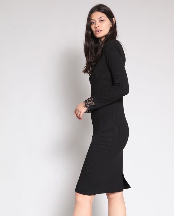Robe à col V noir - Pimkie