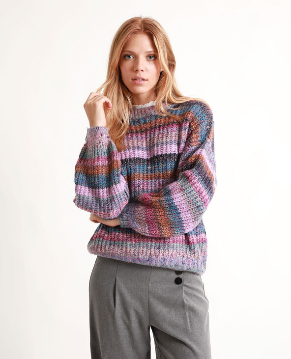 Pull chaud rayé violet - Pimkie