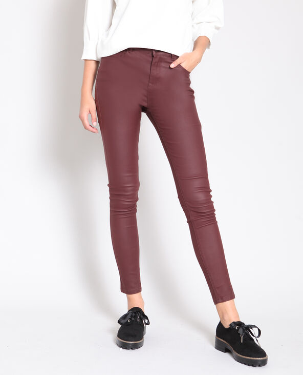 Skinny enduit bordeaux - Pimkie
