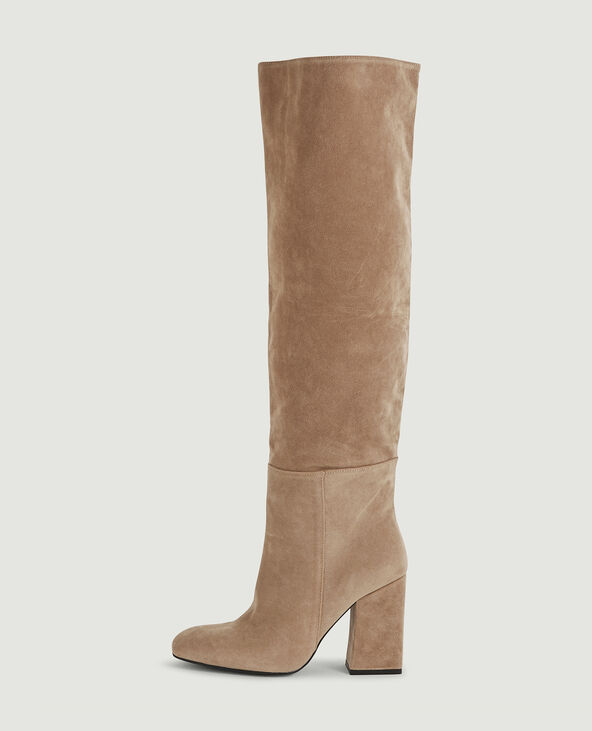 Bottes beige daim outlet