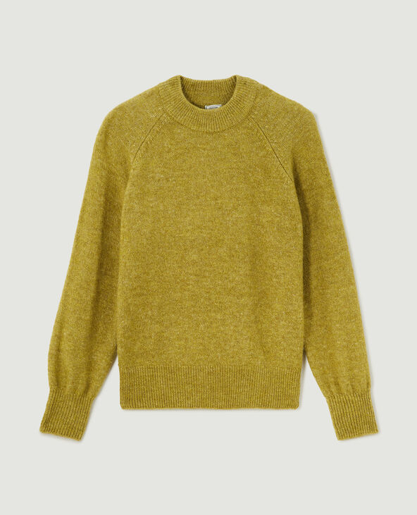 Pull col rond avec laine vert olive - Pimkie