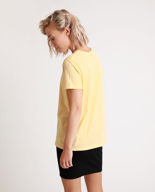 T-shirt brodé jaune - Pimkie