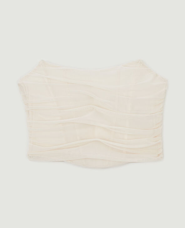 Corset bustier avec tulle beige - Pimkie