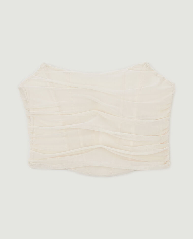 Corset bustier avec micro-mesh beige - Pimkie