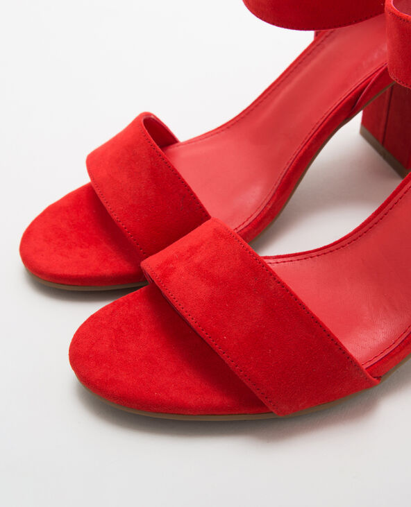 Sandales talons carrés rouge top