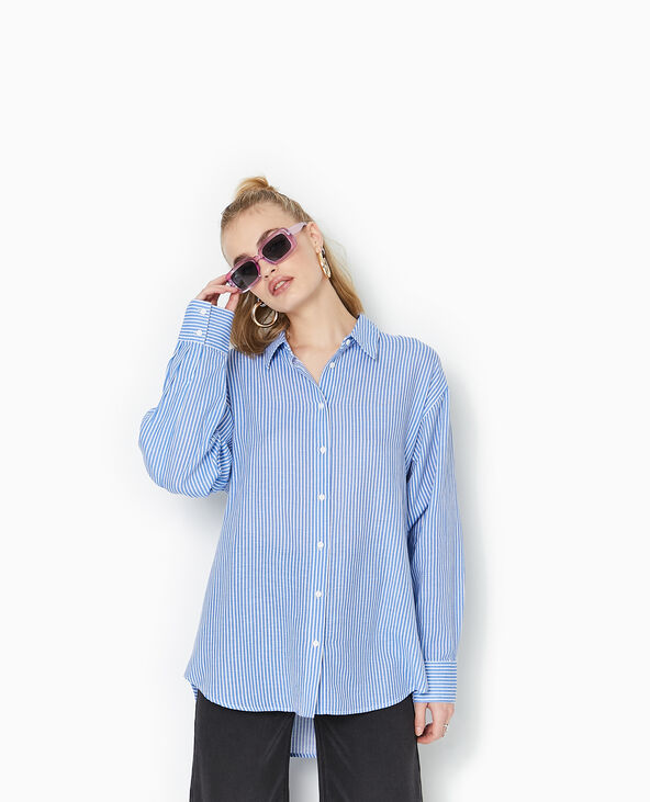 Chemise oversize rayée bleu - Pimkie