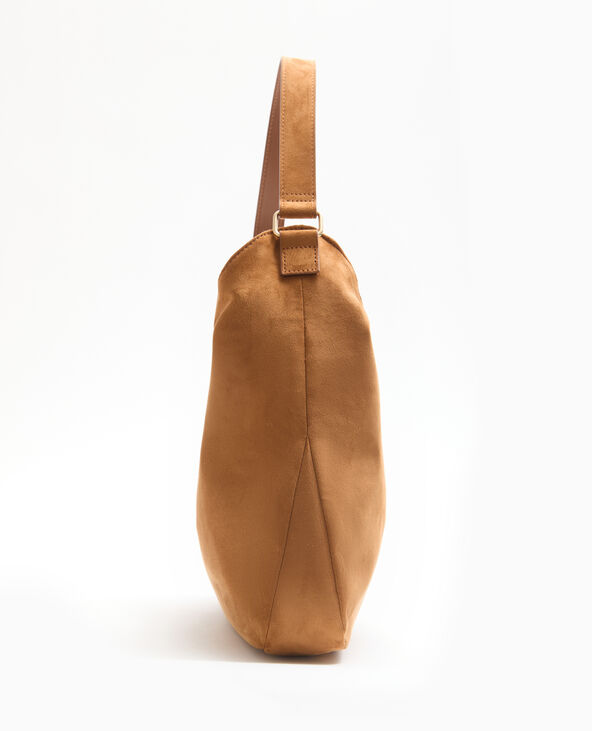 Grand sac cabas en suédine camel - Pimkie