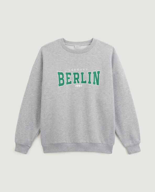 Sweat oversize gris chiné - Pimkie