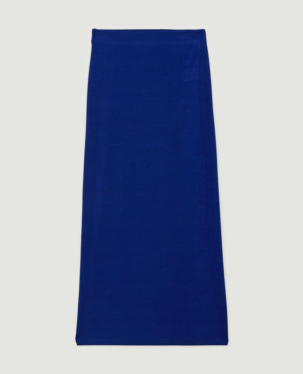 Jupe longue en maille fluide bleu turquoise - Pimkie