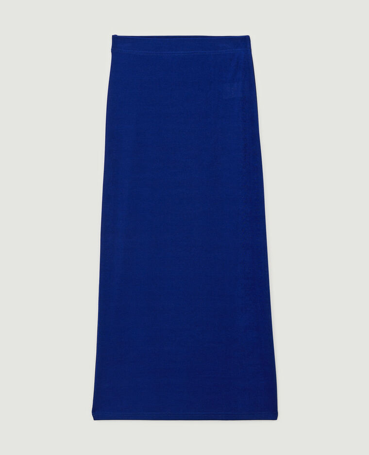 Jupe longue en maille fluide bleu turquoise - Pimkie