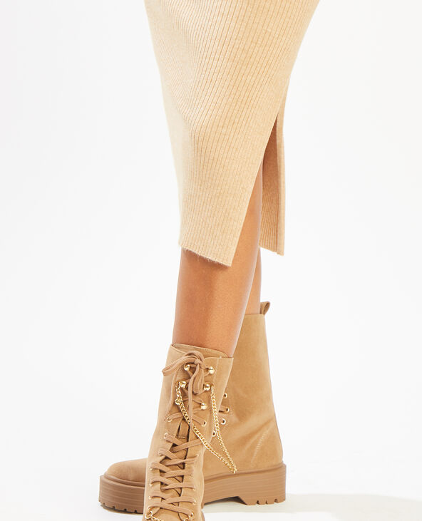 Jupe tube en maille beige - Pimkie