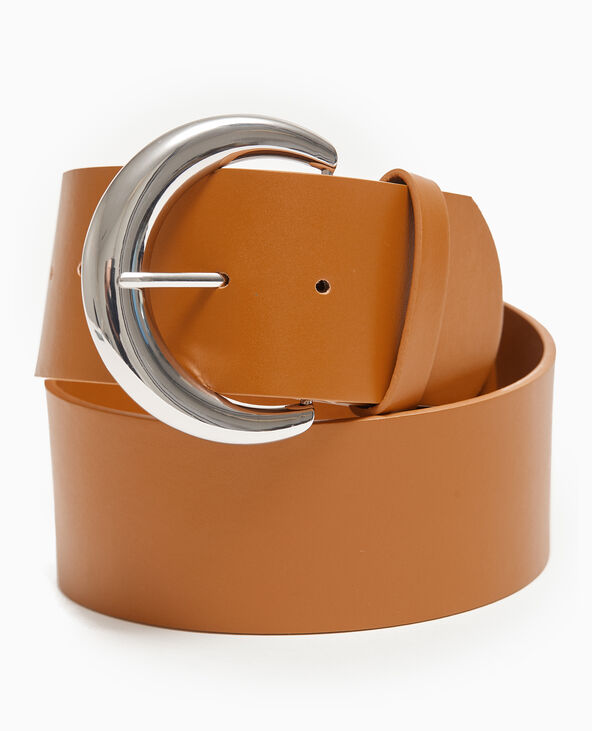 Ceinture large avec grosse boucle camel - Pimkie