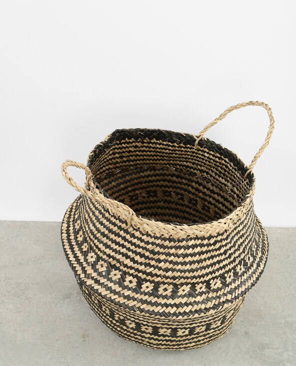 Grand panier tressé noir - Pimkie
