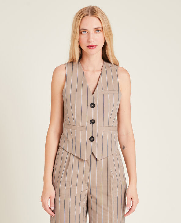 Gilet sans manches boutonné écru - Pimkie