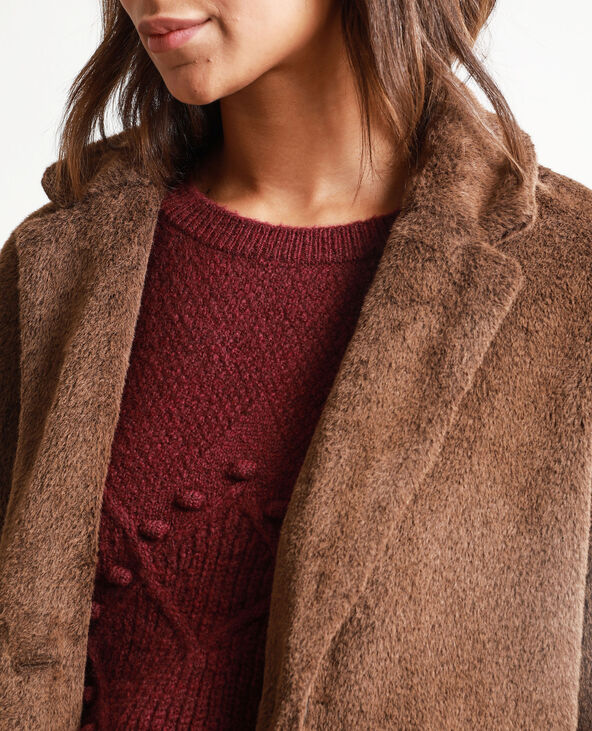 Manteau en fausse fourrure beige - Pimkie
