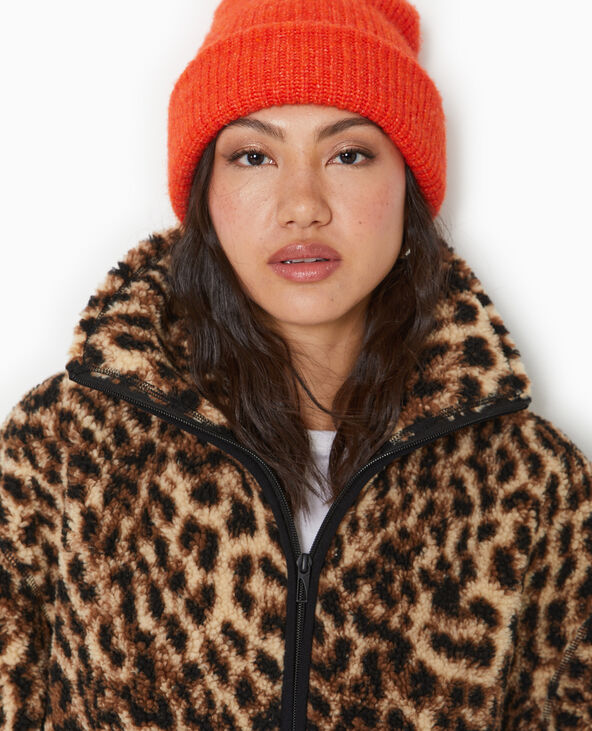 Veste zippée en sherpa motif léopard beige - Pimkie