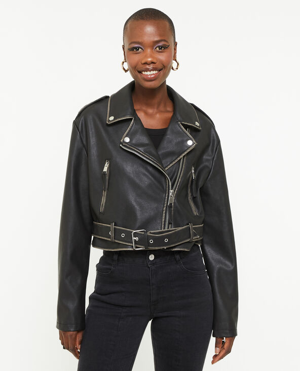 Blouson biker court noir - Pimkie